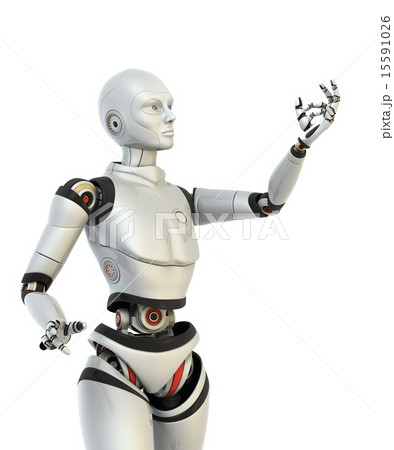 Robot holds something in his hand Robot holds something in his hand 15591026