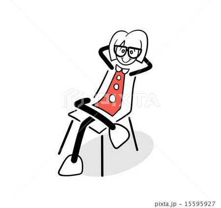 Cute cartoon sitting in chair Cute cartoon sitting in chair 15595927