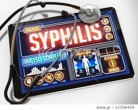 Syphilis on the Display of Medical Tablet. 15596409