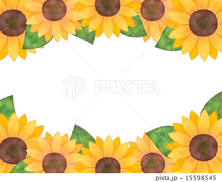 Watercolor Style Sunflower Himawari Copy Stock Illustration