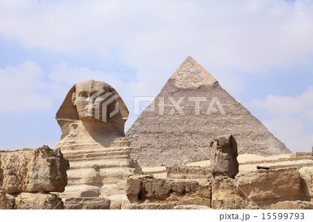 Sphinx and Pyramid in Giza, unesco world heritage, 15599793