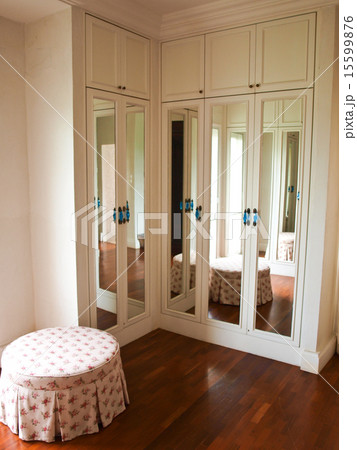 interior of mirrored wardrobe with reflection interior of mirrored wardrobe with reflection 15599876