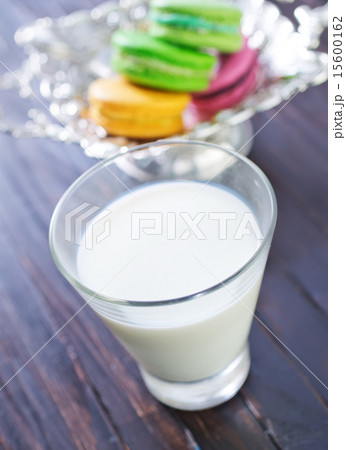 milk in glass and color macaroons milk in glass and color macaroons 15600162