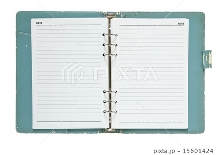 old notebook open isolated on white old notebook open isolated on white 15601424
