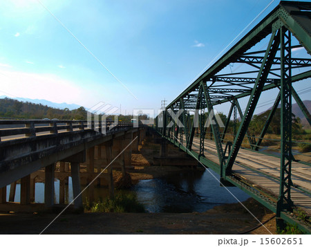 Historical iron bridge in Mae hong son in Thailand Historical iron bridge in Mae hong son in Thailand 15602651