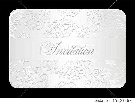 Luxury white wedding invitation with rounded lace 15603567