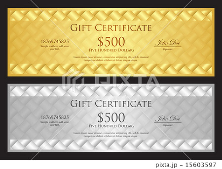 Luxury golden and silver gift certificate  15603597