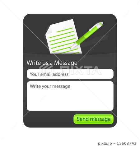 Contact form with light paper and green ballpoint 15603743