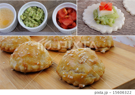 Bun sesame seeds stuffed avocado Bun sesame seeds stuffed avocado 15606322