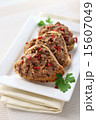 Liver pate with paprika on slices of bread 15607049