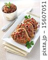 Liver pate with paprika on slices of bread 15607051