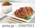Liver pate with paprika on slices of bread 15607053