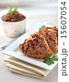 Liver pate with paprika on slices of bread 15607054