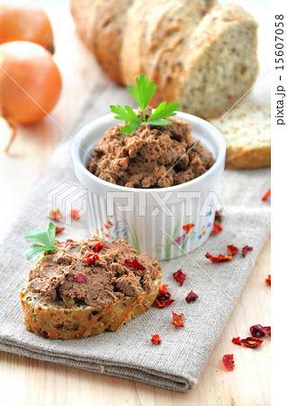Liver pate with paprika with slices of bread Liver pate with paprika with slices of bread 15607058