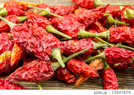 chili pepper on wood background 15607679