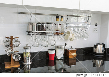 Kitchen cabinets with coffee corner 15611312