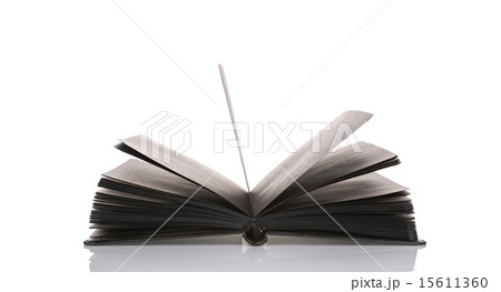Open black book isolated on white background Open black book isolated on white background 15611360