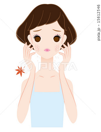 頬の乾燥に悩む女性 頬の乾燥に悩む女性 15612546