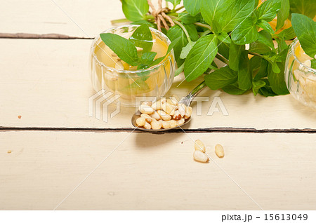 Arab traditional mint and pine nuts tea Arab traditional mint and pine nuts tea 15613049