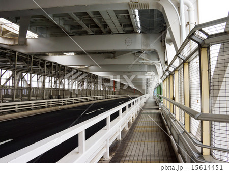 レインボーブリッジ上を走る臨港道路と臨海新交通システム 15614451