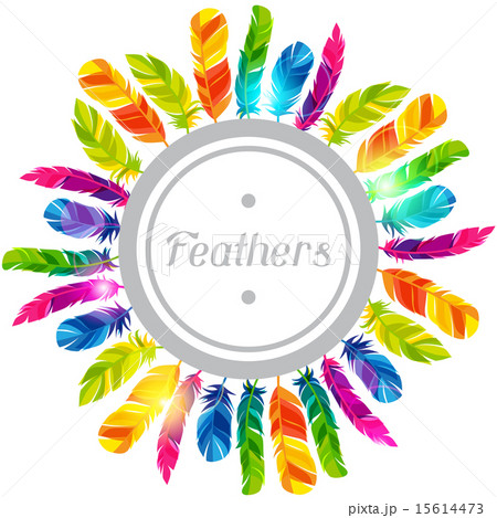 Colorful background with bright abstract transparent feathers 15614473