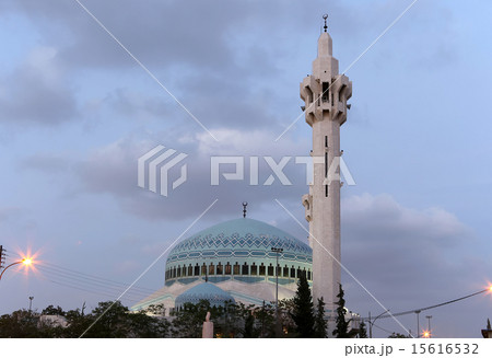 King Abdullah Mosque at night in Amman, Jordan King Abdullah Mosque at night in Amman, Jordan 15616532