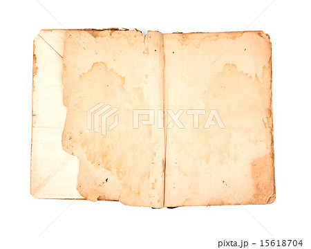 Open old book on white background Open old book on white background 15618704