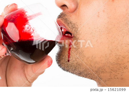 Halloween Vampire drink blood on white background Halloween Vampire drink blood on white background 15621099