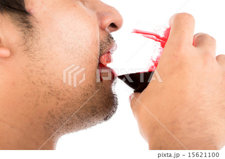 Halloween Vampire drink blood on white background 15621100