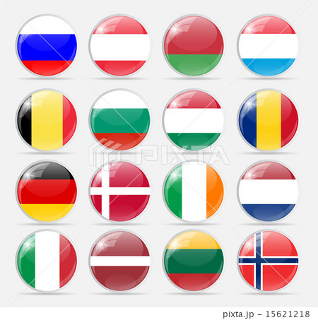 Round Flag Icon Vector Illustration 15621218