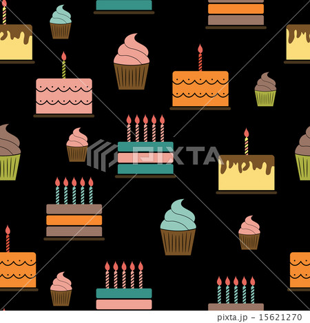Birthday Cake Flat Seamless Pattern Background Vector Illustrati Birthday Cake Flat Seamless Pattern Background Vector Illustrati 15621270