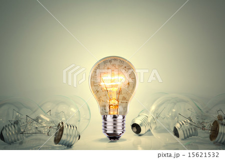 Light bulb with drawing graph Light bulb with drawing graph 15621532