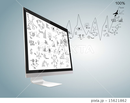 Computer display with drawing graph 15621862