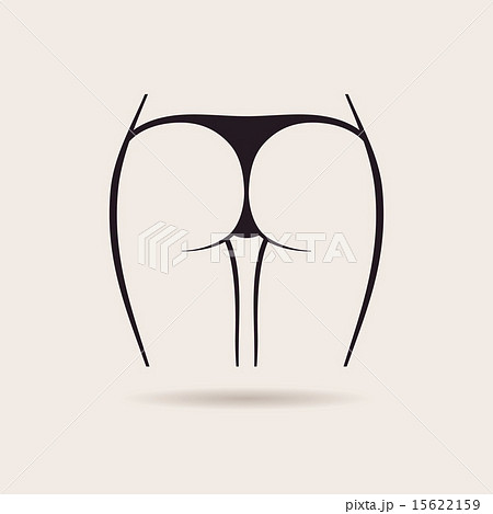 Sexy panties icon. Vector women ass in thong - Stock Illustration  [15622159] - PIXTA