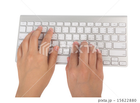 Closeup of business woman hand typing on laptop  15622880