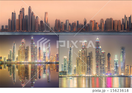 Collage of the beauty panorama at Dubai marina. Collage of the beauty panorama at Dubai marina. 15623618