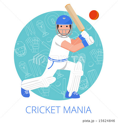 Cricket player icon poster print flat   15624846