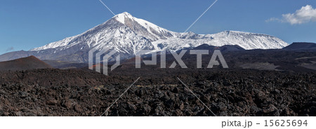 Tolbachik Volcano and lava fields on Kamchatka 15625694