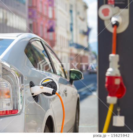 Electric Car in Charging Station. 15625942