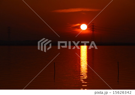 沈みゆく太陽(常陸利根川/茨城県潮来市) 沈みゆく太陽(常陸利根川/茨城県潮来市) 15626342