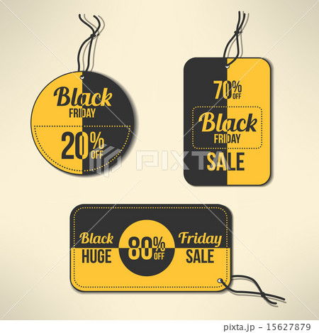 Vector black friday discount labels set. Promotional badge template. Sale and market banners 15627879