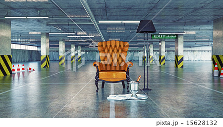 luxury armchair in a urban empty parking 15628132