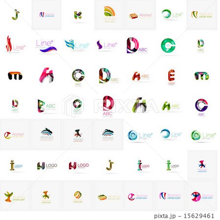 Large corporate company logo collection. Universal icon set for various ideas 15629461
