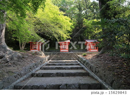 「吉備津神社」三社宮(春日宮、大神宮、八幡宮)(回廊沿い) 「吉備津神社」三社宮(春日宮、大神宮、八幡宮)(回廊沿い) 15629843