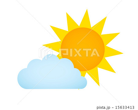 太陽と雲のイラスト素材