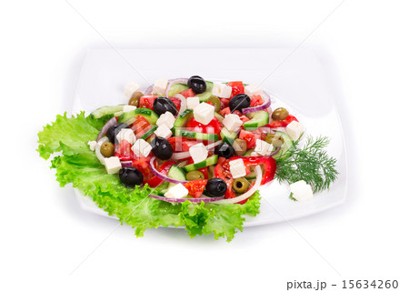 Greek salad in plate. Greek salad in plate. 15634260