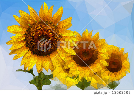 Low poly of  sunflower 15635505