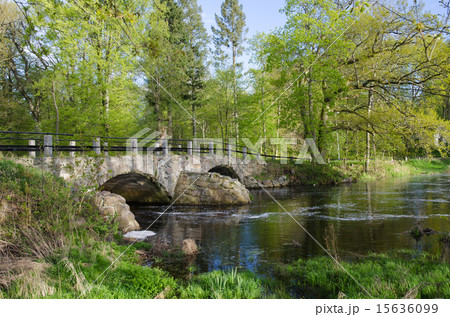 Ancient bridge at small river 15636099