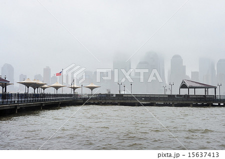 New York City skyline on a rainy day 15637413