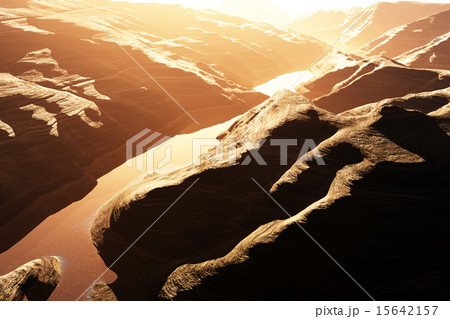 Canyon with a Natural Fault Drainage Basin Lake Canyon with a Natural Fault Drainage Basin Lake 15642157